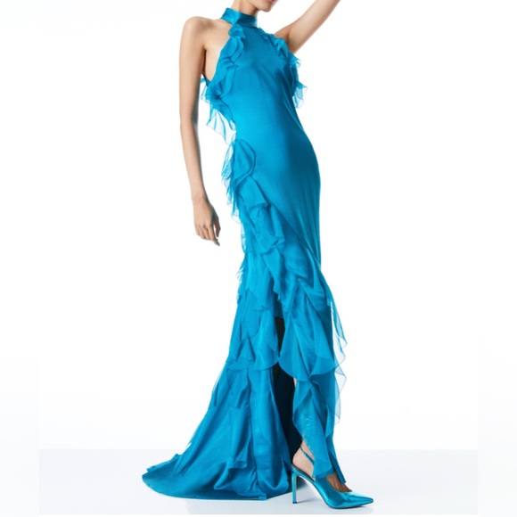 turkish blue bridesmaid dresses Off-Shoulder Sheath Pleated Satin Sky Blue Long Bridesmaid Dress, Sky Blue / 2